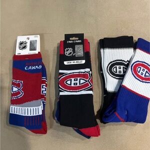 NHL Team Logo Men's Socks - Red, Blue, Black